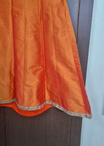 Festive Kurta and Orange Skirt Set