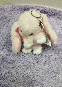 Cute Pink Bunny Keychain Charm