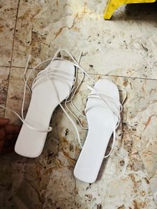 White Strappy Sandals - Minimalist Chic😘