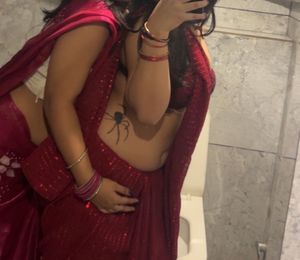 Red Sequin Saree