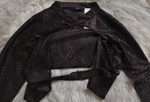 Reptile Mesh Cut-Out Wrap Top