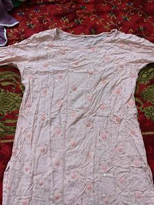 Pink Kurta with Floral Embellishments