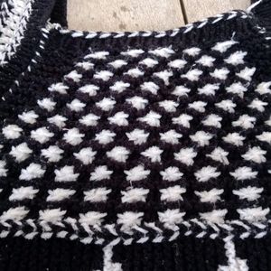 Unique Black &amp; White Crochet Top