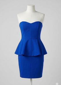Zara Royal Blue Peplum Tube Dress (OFFER)