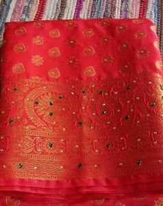 Stunning Red &amp; Gold Banarasi Saree
