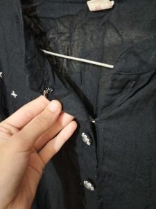 Embroidered Black Kurta