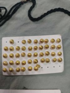Golden Stud Earrings Set