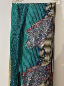 Elegant Peacock Print Saree with blouse
