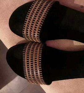 BRAND NEW FLATS WITH GOLDEN &amp; SILVER DIAMOND BEADS