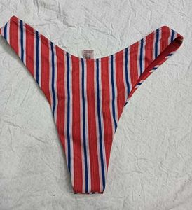 Red, White &amp; Blue Striped Bikini Bottom 🤎