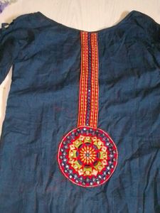 new Embroidered Blue Kurta with designer sleeve