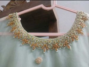 Beautiful Mint Green Gown with Sequins