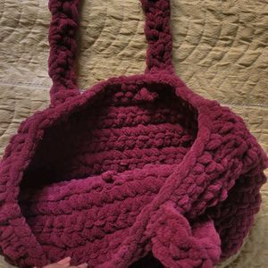 Plush Purple Crochet Handbag