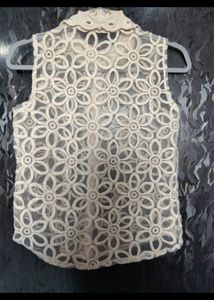 Sheer Embroidered Sleeveless Top