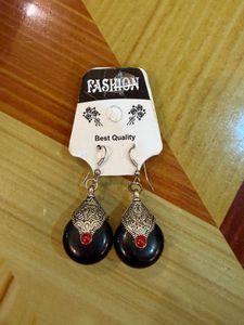 Boho Black Stone Earrings