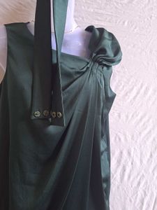 Elegant Satin Green Dress