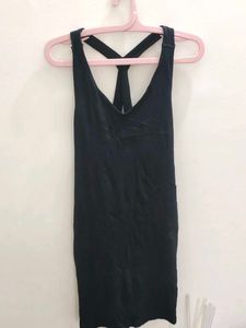 Sleek Black Racerback Dress