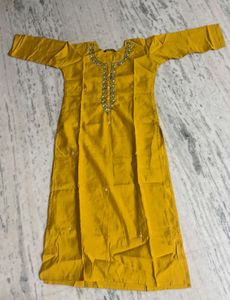 Yellow Embroidered Kurta