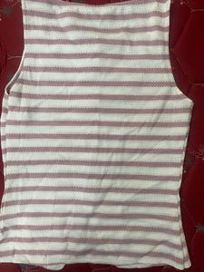 Striped Square Neck Sleeveless Top