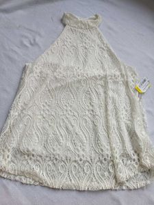 Elegant White Lace Halter Top
