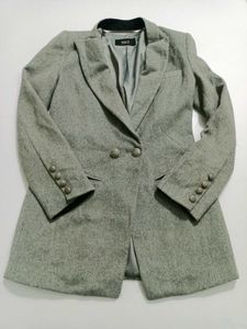 Imported Small Classic Grey Double-Breasted Blazer