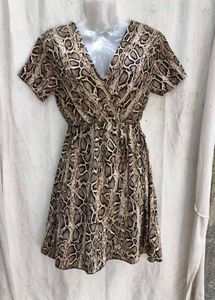 I. Snake Print Wrap Dress