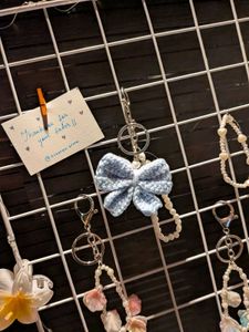 Handmade Crochet Bow Keychain