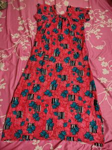 Comfortable Nightgown with Floral Print
