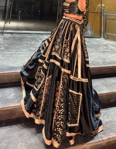 Elegant Black &amp; Gold Lehenga Choli
