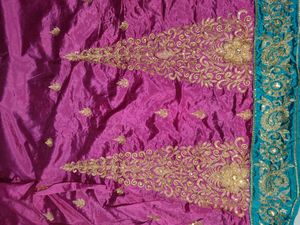 Heavy Bridal Saree With Stone And Embiodery Work
