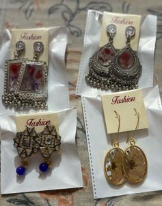 Bohemian Floral Dangle Earrings 4 pair combo