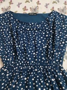 Navy Blue Polka Dot Dress