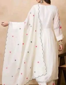 White Embroidered Kurta Set with Dupatta