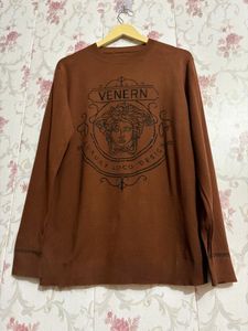 Brown Graphic Print Long Sleeve
