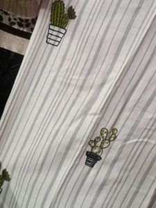 White Kurta with Cactus Print