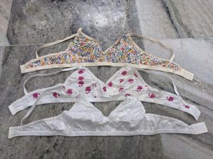 Set Of 3 Cotton Bra