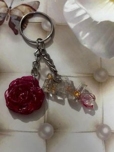 Rose &amp; Shoe Resin Keychain with 1 Earrings 3 combo