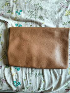Chic Brown Leather Clutch Bag