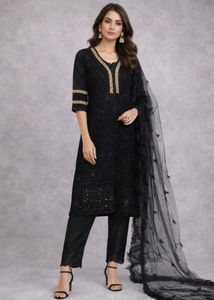 Elegant Black Kurta Set with Dupatta