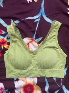 Lace Trim Sports Bra