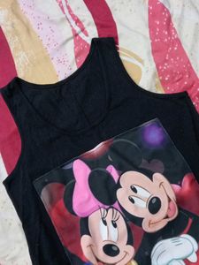 Cute Mickey &amp; Minnie Mouse Black Dress
