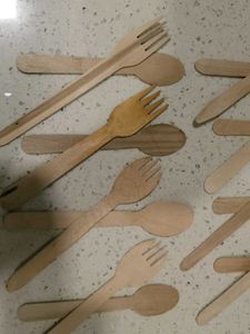 Wooden Spoons &amp; Forks -  Set of 8