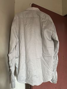 Men's White Textured Dress Shirt