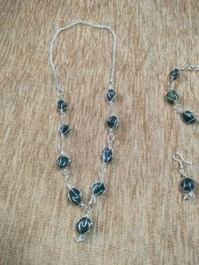 Elegant Stone Necklace Bracelet &amp; Earring Set