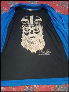 Graphic Print T-Shirt with Cardigan Overlay