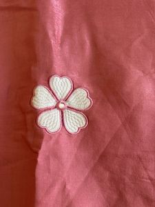 Pink Floral real mirror work Kurta Set