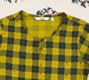 Green Checkered Kurta