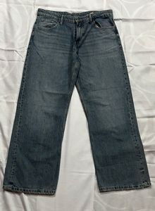 Classic Blue Wash Wide Leg Jeans size 34