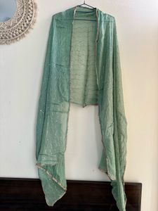 Seafoam Green zardozi work frock suit pallazo set