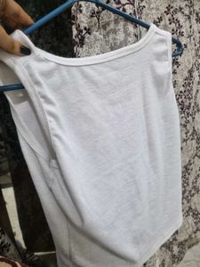 Gothic White Graphic Print Crop Top